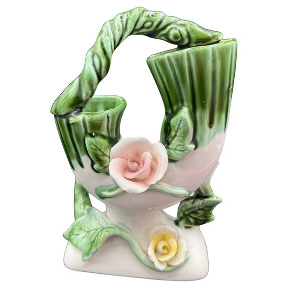 Royal Sealy Japan Porcelain Majolica Ceramic Flower Vase - Picture 1 of 5